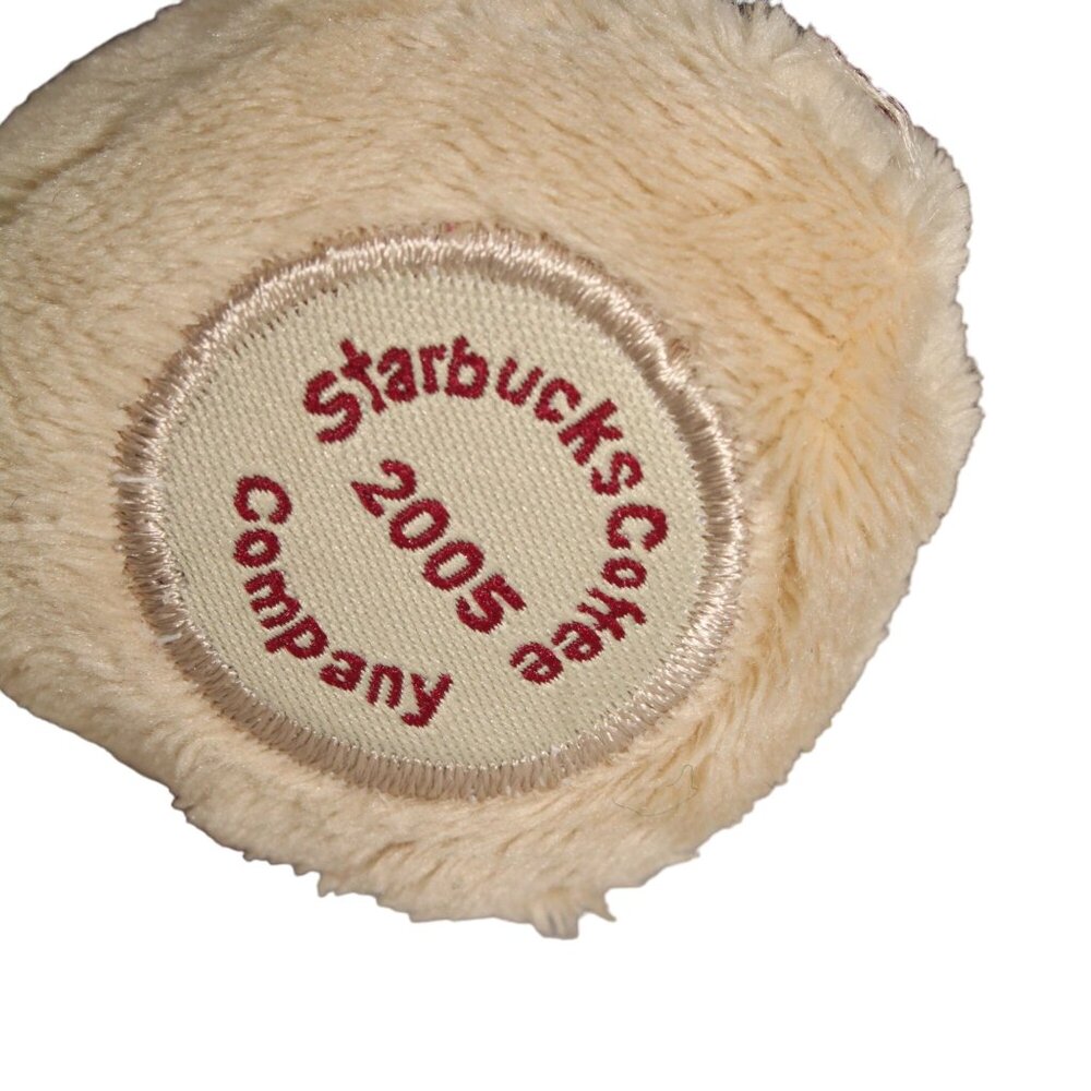 Vintage Starbucks Bearista Bear 2005 Cream Stuffed Animal Mittens Winter Toy NWT - Picture 3 of 7
